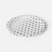 Decoratief Zilver Grijs Wit Diamant Patroon Papieren Bordje (Gekanteld)