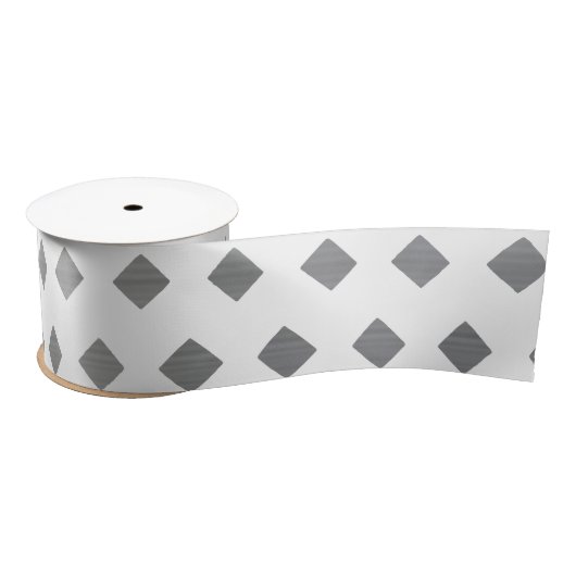 Decoratief Zilver Grijs Wit Diamant Patroon Satijnen Lint (Spoel)