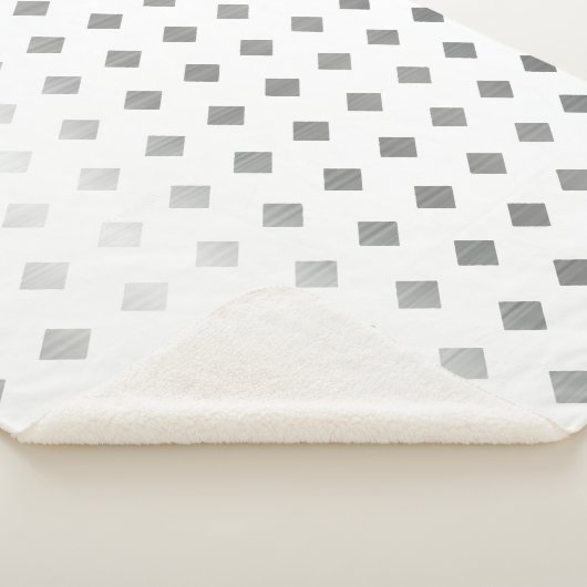 Decoratief Zilver Grijs Wit Diamant Patroon Sherpa Deken (3/4)