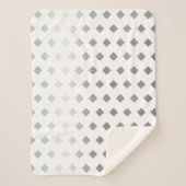 Decoratief Zilver Grijs Wit Diamant Patroon Sherpa Deken (Voorkant)