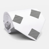 Decoratief Zilver Grijs Wit Diamant Patroon Stropdas (Opgerold)