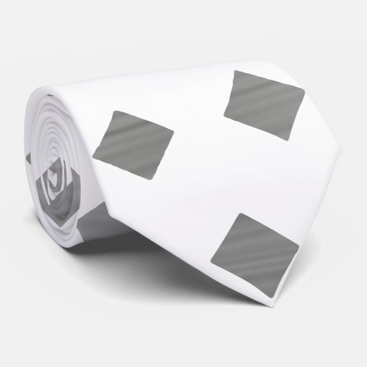 Decoratief Zilver Grijs Wit Diamant Patroon Stropdas (Opgerold)