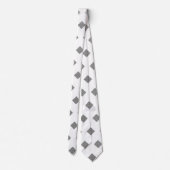 Decoratief Zilver Grijs Wit Diamant Patroon Stropdas (Achterkant)