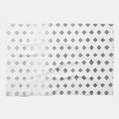 Decoratief Zilver Grijs Wit Diamant Patroon Theedoek (Horizontaal)