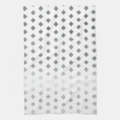 Decoratief Zilver Grijs Wit Diamant Patroon Theedoek (Verticaal)