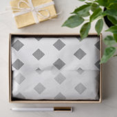 Decoratief Zilver Grijs Wit Diamant Patroon Tissuepapier (Geschenk)