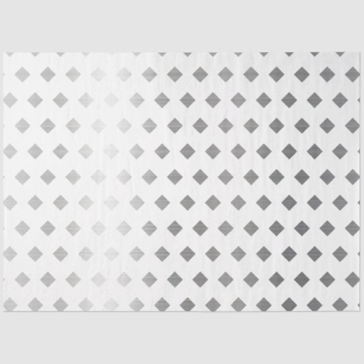 Decoratief Zilver Grijs Wit Diamant Patroon Tissuepapier (Voorkant)