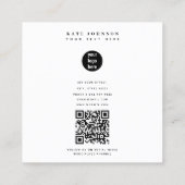 Decoratief Zilver Grijs Wit Diamant Patroon Vierkante Visitekaartje (Achterkant)