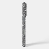 Decoratief Zilver Grijs & Zwart Abstract Case-Mate iPhone Case (Achterkant / Rechts)