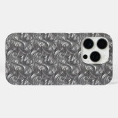 Decoratief Zilver Grijs & Zwart Abstract Case-Mate iPhone Case (Achterkant (horizontaal))