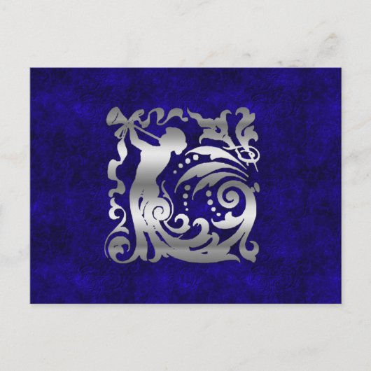 Decoratief zilver kerstfeest feestdagenkaart (Voorkant)