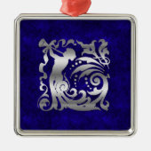 Decoratief zilver kerstfeest metalen ornament (Voorkant)