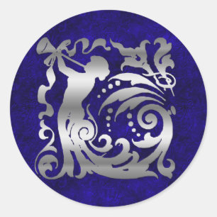 Decoratief zilver kerstfeest ronde sticker