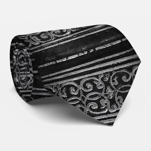 Decoratief zilver-zwart Stropdas (Opgerold)