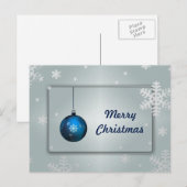 Decoratief zilversneeuwblauw kerstfeest feestdagenkaart (Voorkant / Achterkant)