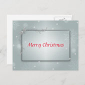 Decoratief zilversneeuwblauw kerstfeest feestdagenkaart (Voorkant / Achterkant)