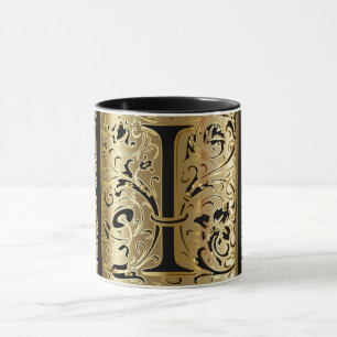 Decoratief zwart en Gold Letter I Coffee-Mok Mok