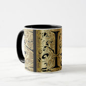 Decoratief zwart en Gold Letter I Coffee-Mok Mok (Voorkant links)