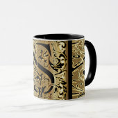 Decoratief zwart en Gold Letter S Coffee-Mok Mok (Voorkant rechts)