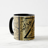 Decoratief zwart en Gold Letter Z Coffee-Mok Mok (Voorkant links)