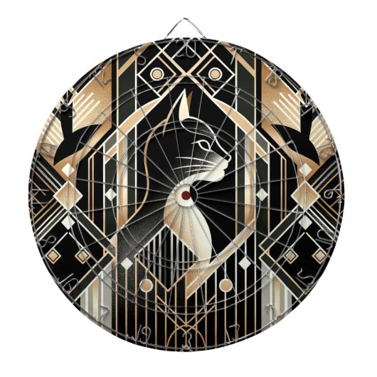 Decoratief Zwart Kat Abstract Dartboard Dartbord (Voorkant)