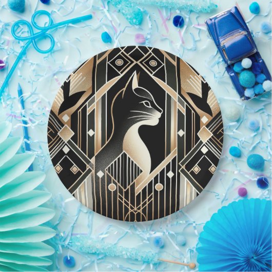 Decoratief Zwart Kat Abstract Papier Bord (Feest)