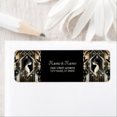 Decoratief zwart kat abstract retouradreslabel etiket (Insitu)