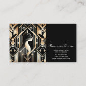 Decoratief Zwart Kat Abstract Visitekaartje (Achterkant)