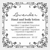 Decoratief zwart lijst wit achtergrondlabel vierkante sticker (Voorkant)