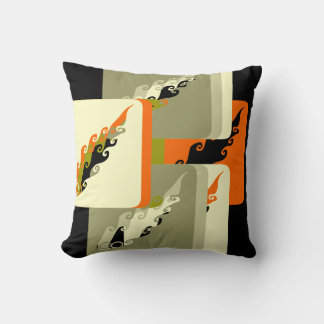 Decoratief zwart Sinaasappel en Khaki Pillow Kussen