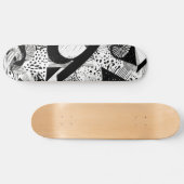 Decoratief zwart-wit Abstract patroon Persoonlijk Skateboard (Horizontaal)