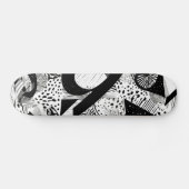 Decoratief zwart-wit Abstract patroon Persoonlijk Skateboard (Horizontaal)
