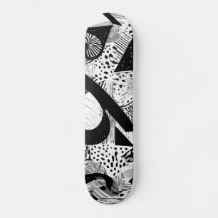 Decoratief zwart-wit Abstract patroon Persoonlijk Skateboard