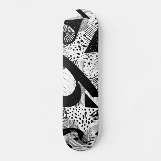 Decoratief zwart-wit Abstract patroon Persoonlijk Skateboard (Voorkant)