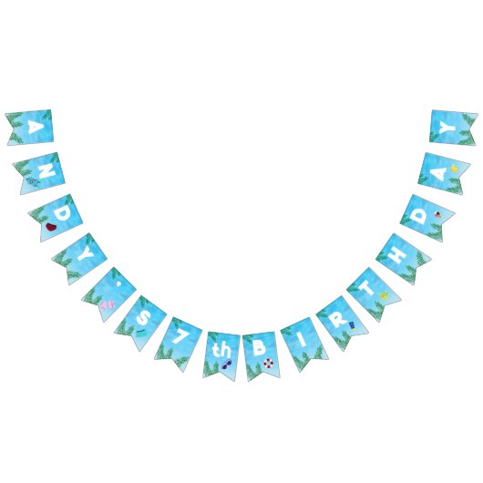 Decoratief zwembad verjaardagsfeestje vlaggetjes (Alle)