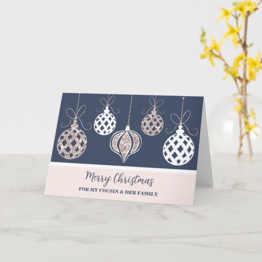 Decoraties neef en familie Vrolijk kerstfeest Kaart (Gele Bloem)