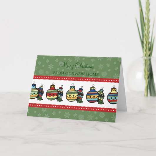 Decoraties Nieuw Adres Kerst Kaart (Voorkant)