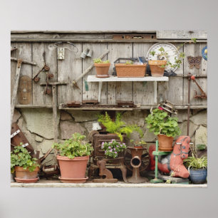 Decoraties op houten hek, Catalina Island,