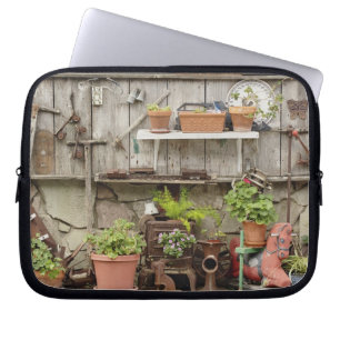 Decoraties op houten hek, Catalina Island, Laptop Sleeve