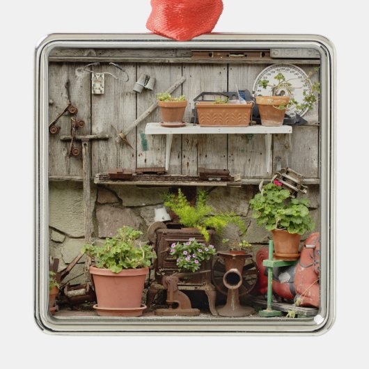 Decoraties op houten hek op het eiland Catalina, (Voorkant)