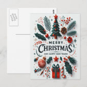 Decoraties zoals sneeuwvlokken briefkaart (Voorkant / Achterkant)