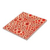 Decoratieve 4-inch tegel met belletjes in het rode tegeltje (Zijkant)