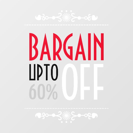 Decoratieve aanbieding korting raamsticker (Vel)