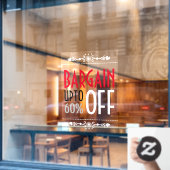 Decoratieve aanbieding korting raamsticker (Cafe Raam)