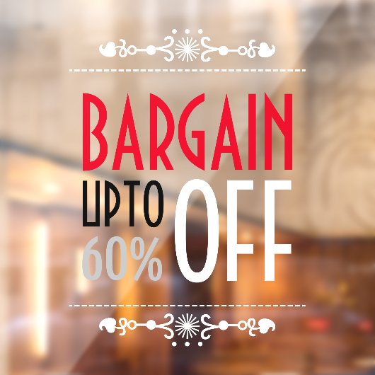 Decoratieve aanbieding korting raamsticker (Vel 2)