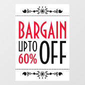 Decoratieve aanbieding korting raamsticker (Vel)