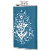 Decoratieve aangepaste monogram voor anker heupfles (Links)