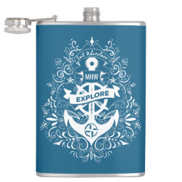 Decoratieve aangepaste monogram voor anker heupfles