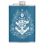 Decoratieve aangepaste monogram voor anker heupfles (Voorkant)