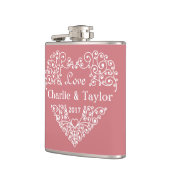 Decoratieve aangepaste tekstkolf voor hart heupfles (Links)